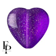 Perle coeur en verre 16x15 mm - Transparent Constellation Violet x1