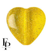 Perle coeur en verre 16x15 mm - Transparent Constellation Yellow x1