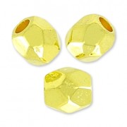 Perles facettes 4 mm Doré à l'or fin x10