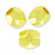 Perles facettes 4 mm Doré à l'or fin x10