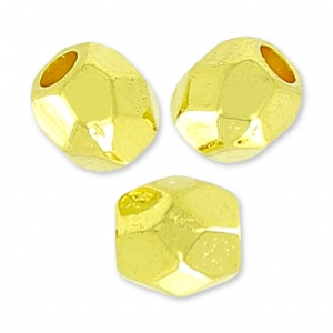 Perles facettes 4 mm Doré à l'or fin x10