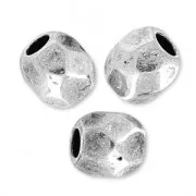 Perles facettes 4 mm Placage Argent fin vieilli x10
