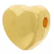 Perles coeurs 6 mm Doré à l'or fin x4