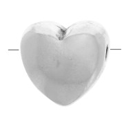 Perles coeurs 6 mm Placage Argent fin vieilli x4|raw }}