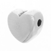 Perles coeurs 6 mm Placage Argent fin vieilli x4