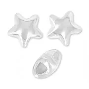 Perles étoiles 6 mm Placage Argent fin vieilli x4