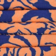 Cordon coton tubulaire 6 mm Saumon/Bleu dur x 1 m