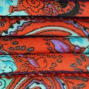 Cordon coton tubulaire 6 mm Rouille/Mint/Aqua x 1 m