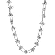 Collier maille Fantaisie avec effet noeud 7.5 mm - Acier inoxydable 304L x46cm