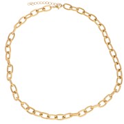 Collier maille Forçat 8.3 mm alternée texturée - Acier inoxydable 304L Doré x46cm|raw }}