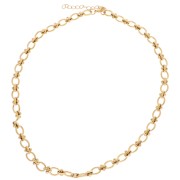Collier maille Fantaisie 7.5 mm - Acier inoxydable 304L Doré x46cm|raw }}