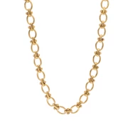 Collier maille Fantaisie 7.5 mm - Acier inoxydable 304L Doré x46cm