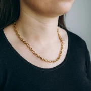 Collier maille Forçat alternée 5.7 mm - Acier inoxydable 304L Doré x44.5cm