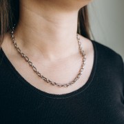 Collier maille Forçat alternée 5.7 mm - Acier inoxydable 304L x44.5cm