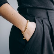 Bracelet maille Forçat alternée 5.7 mm - Acier inoxydable 304L Doré x16cm