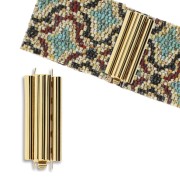 Fermoir Beadslide pour tissage de perles à clipser 30x13 mm - Doré x1