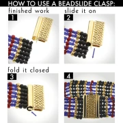 Fermoir Beadslide pour tissage de perles à clipser 30x13 mm - Doré x1