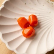 Perle baroque irrégulière en résine opaque 19x15 mm - Orange x1