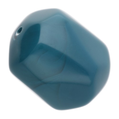 Perle baroque irrégulière en résine opaque 19x15 mm - Bleu paon x1