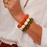 Perle baroque irrégulière en résine opaque 19x15 mm - Bleu paon x1