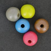 Perles rondes en bois 6 mm Hematite Nacré x25