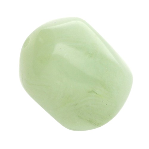 Perle baroque irrégulière en résine translucide 19x15 mm - Lichen marbré x1