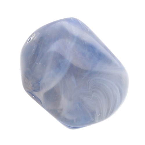Perle baroque irrégulière en résine translucide 19x15 mm - Bleu gris marbré x1