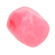 Perle baroque irrégulière en résine translucide 19x15 mm - Rose foncé marbré x1|raw }}