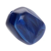Perle baroque irrégulière en résine opaque 19x15 mm - Bleu marine marbré x1