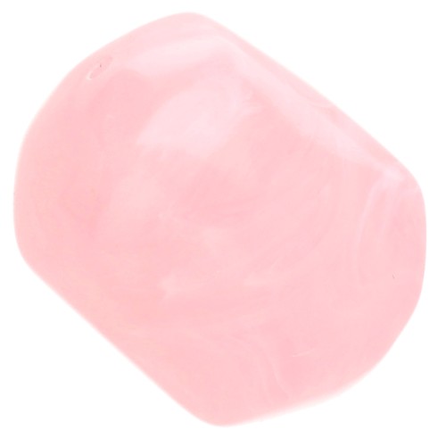 Perle baroque irrégulière en résine translucide 22x17 mm - Rose clair marbré x1