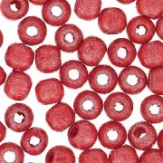 Perles rondes en bois 4 mm Rouge Nacré x50