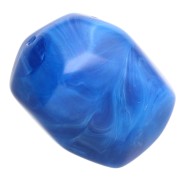 Perle baroque irrégulière en résine opaque 22x17 mm - Bleu royal marbré x1|raw }}