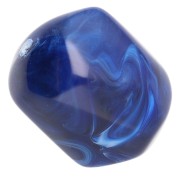 Perle baroque irrégulière en résine opaque 22x17 mm - Bleu marine marbré x1|raw }}