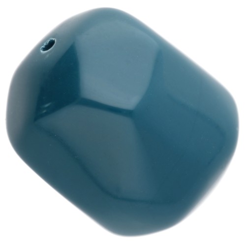 Perle baroque irrégulière en résine opaque 22x17 mm - Bleu paon x1