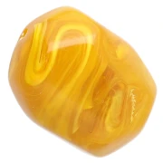 Perles - Perle baroque irrégulière en résine translucide 22x17 mm - Jaune miel marbré x1 Perle baroque irrégulière en résine translucide 22x17 mm - Jaune miel marbré x1