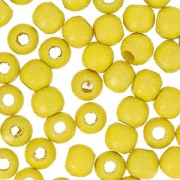Perles rondes en bois 4 mm Jaune Nacré x50|raw }}