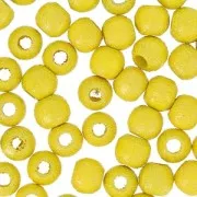 Perles rondes en bois 4 mm Jaune Nacré x50