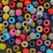 Perles rondes en bois 4 mm Jaune Nacré x50