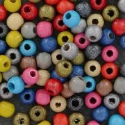 Perles rondes en bois 4 mm Jaune Nacré x50