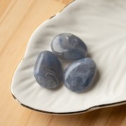 Perle plate irrégulière 25x20 mm en résine translucide - Bleu gris marbré x1