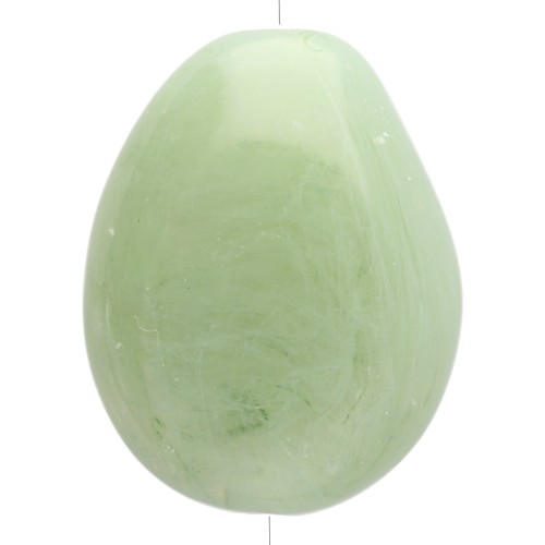 Perle plate irrégulière en résine translucide 25x20 mm - Lichen marbré x1