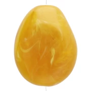 Perles - Perle plate irrégulière en résine translucide 25x20 mm - Jaune miel marbré x1 Perle plate irrégulière en résine translucide 25x20 mm - Jaune miel marbré x1