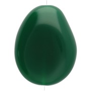Perle plate irrégulière en résine opaque 25x20 mm - Vert émeraude x1