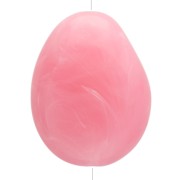 Perle plate irrégulière en résine translucide 22x17 mm - Rose foncé marbré x1|raw }}