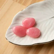 Perle plate irrégulière en résine translucide 22x17 mm - Rose foncé marbré x1