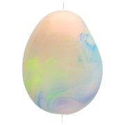 Perle plate irrégulière en résine opaque 22x17 mm - Marbré Multicolore nacré x1