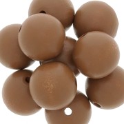 Perles rondes en bois 20 mm - Marron Clair x5|raw }}