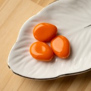 Perle plate irrégulière en résine opaque 22x17 mm - Orange x1