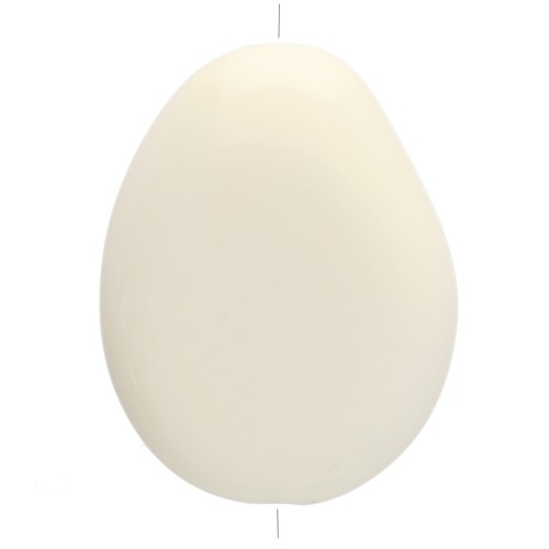 Perle plate irrégulière en résine opaque 22x17 mm - Ecru x1