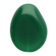 Perle plate irrégulière en résine opaque 22x17 mm - Vert émeraude x1